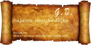 Gajdics Dezideráta névjegykártya
